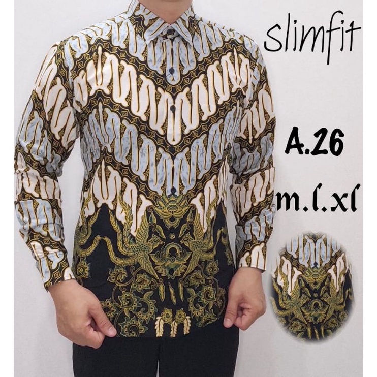 HEM KEMEJA BATIK PRIA SLIM FIT MODERN MEWAH KUALITAS PREMIUM