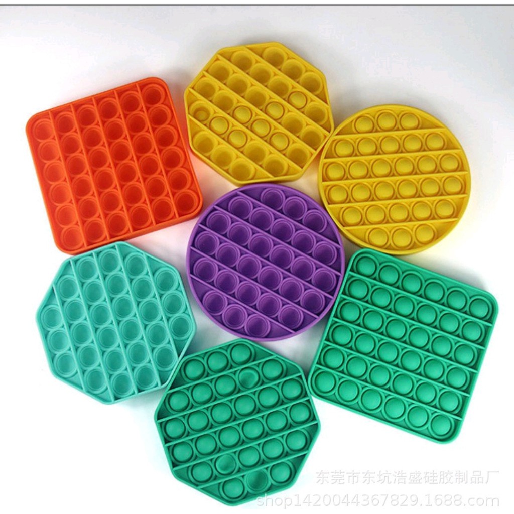 fidget push Pop Squishy Bubble Pop It Silikon Fidget Toy Pelangi Penghilang Stress MAINAN ANAK COD-1