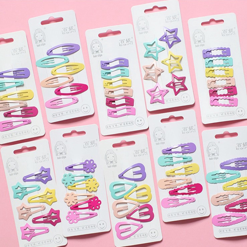 Ins Cat BB Jepit Rambut Daily Hair Pin Candy Color Anak Perempuan Lucu Basic Trendy Geometric Hair Clips