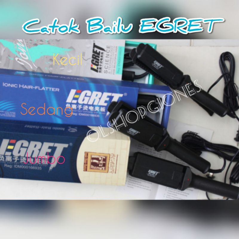 Catok Bailu Egret jumbo ion Besar Catokan original Enzo profesional flat iron