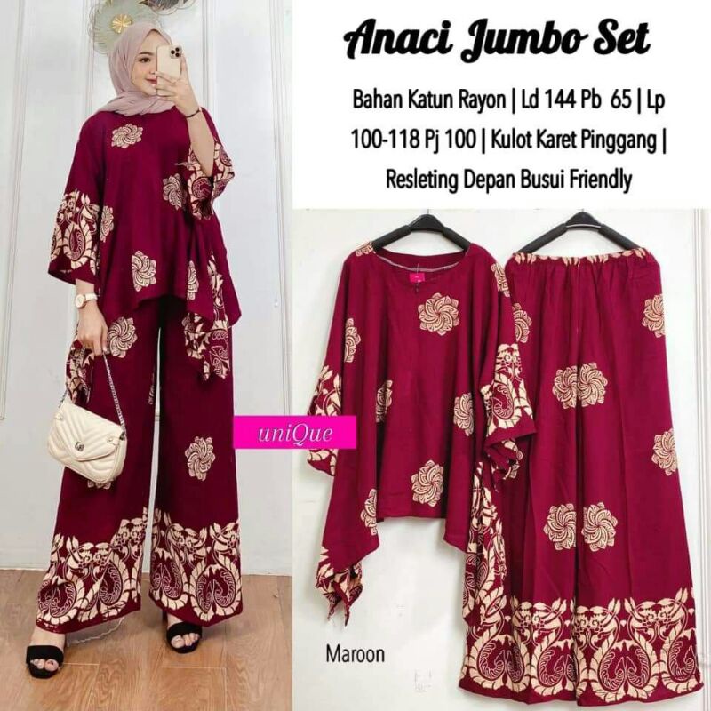 Anaci jumbo Set/One Set/Baju Tidur/Setelan murah/Piyama/Homedress/Pakaian Wanita/Daster Jumbo/Daster