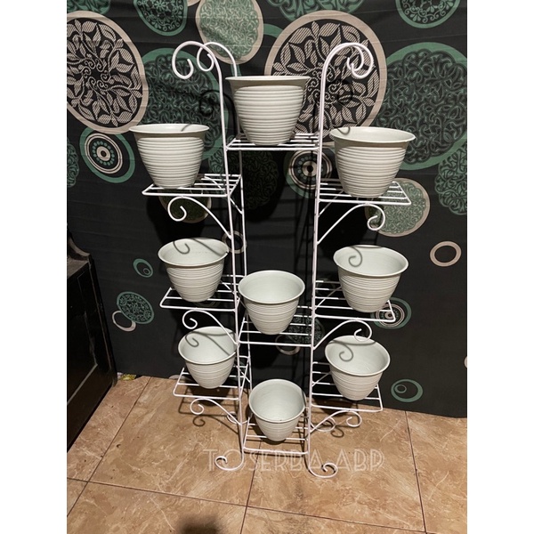 rak susun 9 rak bunga besi minimalis