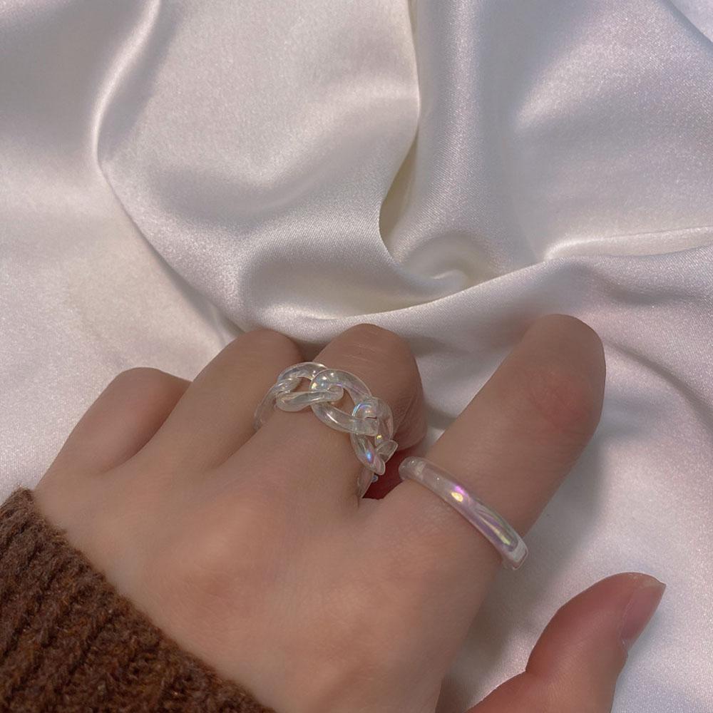 Cincin Jari Agustina Wanita Perempuan2021Perhiasan Pesta Gaya Baru Warna-Warni Laser Tidak Teratur Round Rings