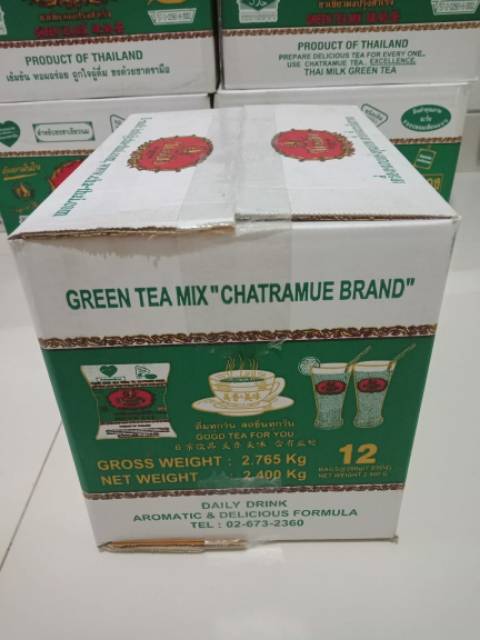 BTP THAI GREEN TEA 1KARTON /12PCS @200gr