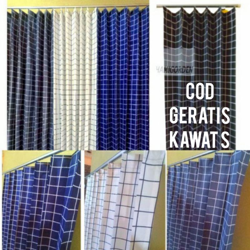 Gorden Plisket Gorden Kotak Hitam Gorden Pintu Gorden Jendela