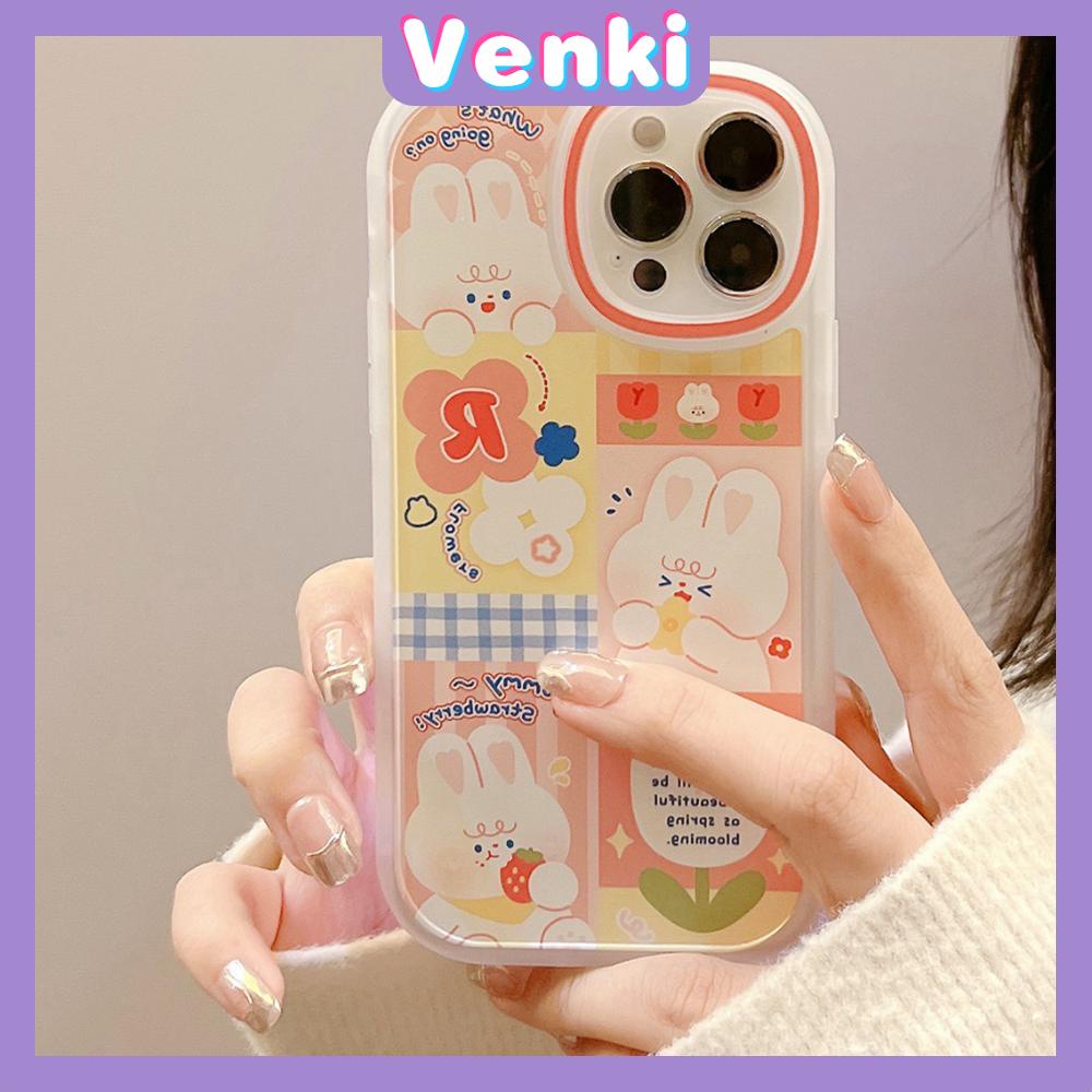 iPhone Case Silicone Soft Case Clear Case TPU Airbag Shockproof Full Coverage Protection Camera Pink Rabbit Cute For iPhone 13 Pro Max iPhone 12 Pro Max iPhone 11 iPhone 7 Plus