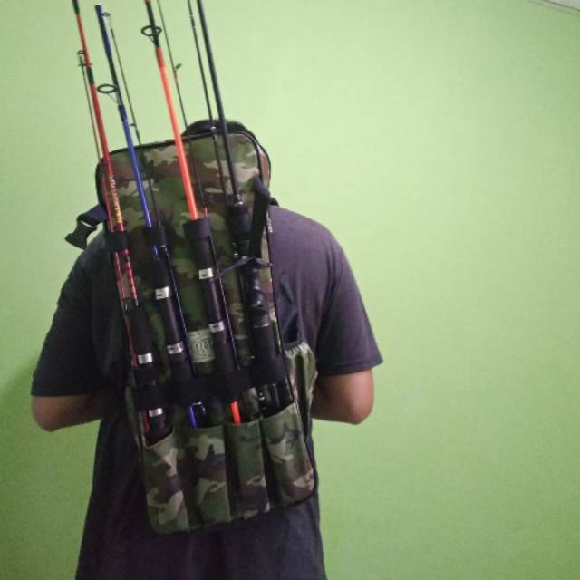 Tas Ransel Joran 4 Slot/Tas Mancing/Tas Pancing/Ransel Mancing/Tas Joran/