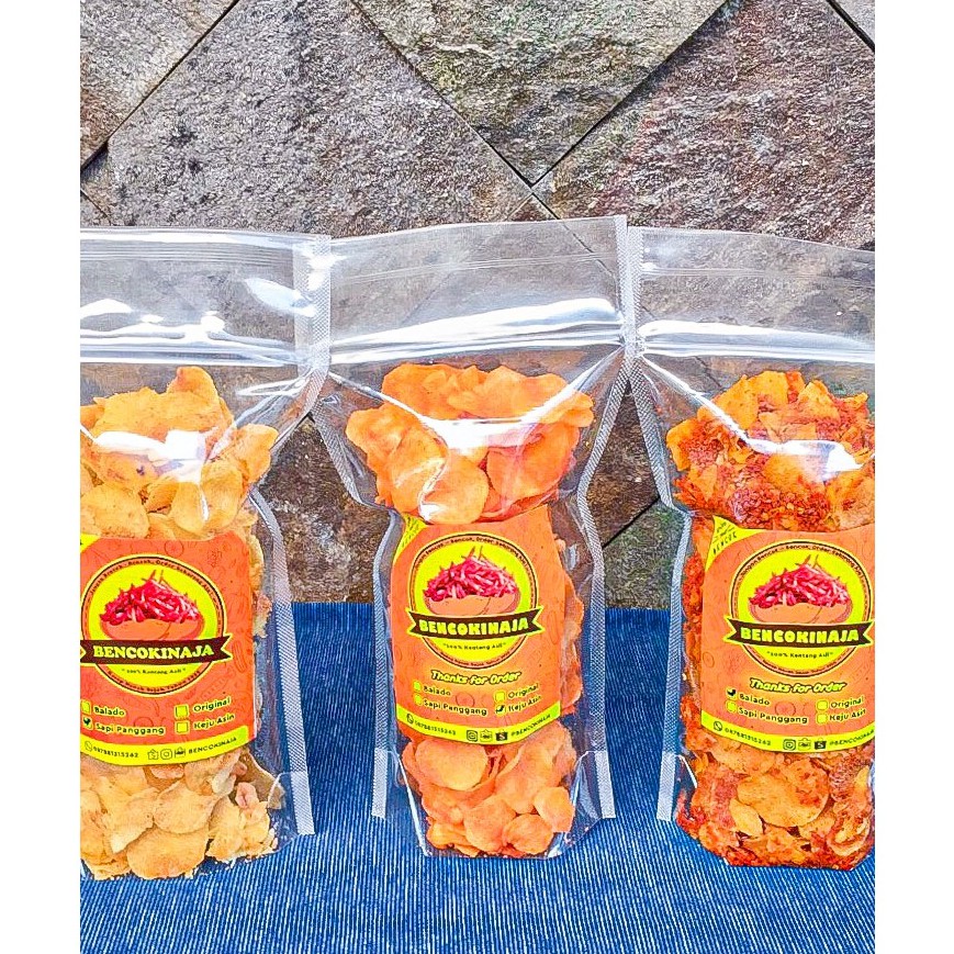 

Bencok Chips Varian Rasa 500 gram / Keripik kentang bulat tipis