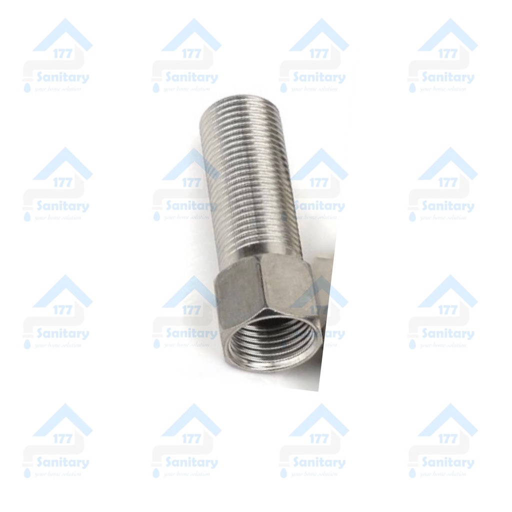 Sok Kran Drat Stainless 5 Cm Uk 1/2 Inch SL5- Sokran Fitting nepel pipa pralon sambungan pipe heater pemanas