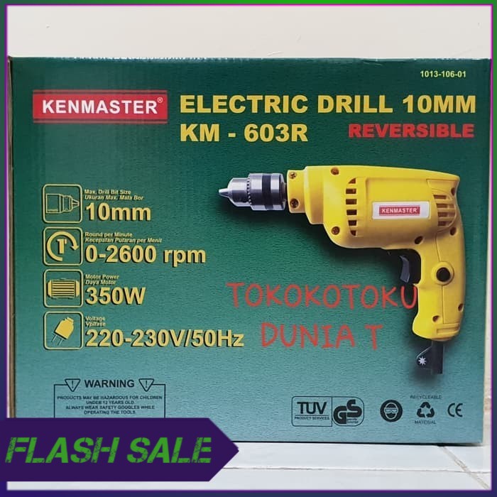 Mesin Bor Listrik Bor Tangan Kenmaster 10mm Bolak Balik