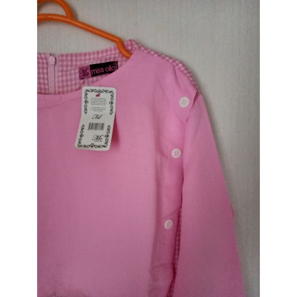 Gamis Miss Olla motif Kotak Pink