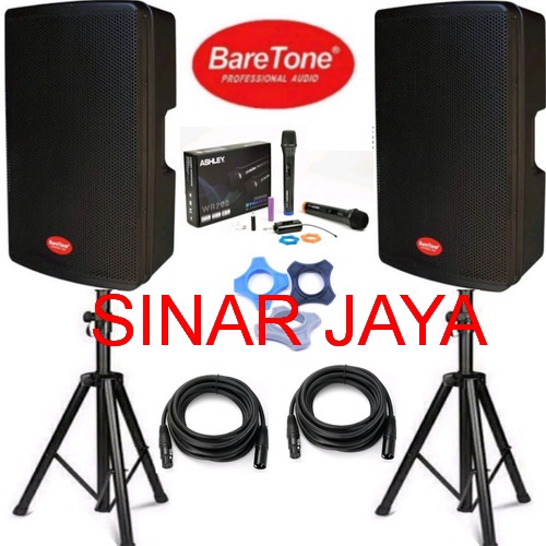 Paket Speaker Aktif ACTIVE BARETONE 15 inch 500 watt 500watt  MAX15RC ORIGINAL COMPLETE FREE ACC