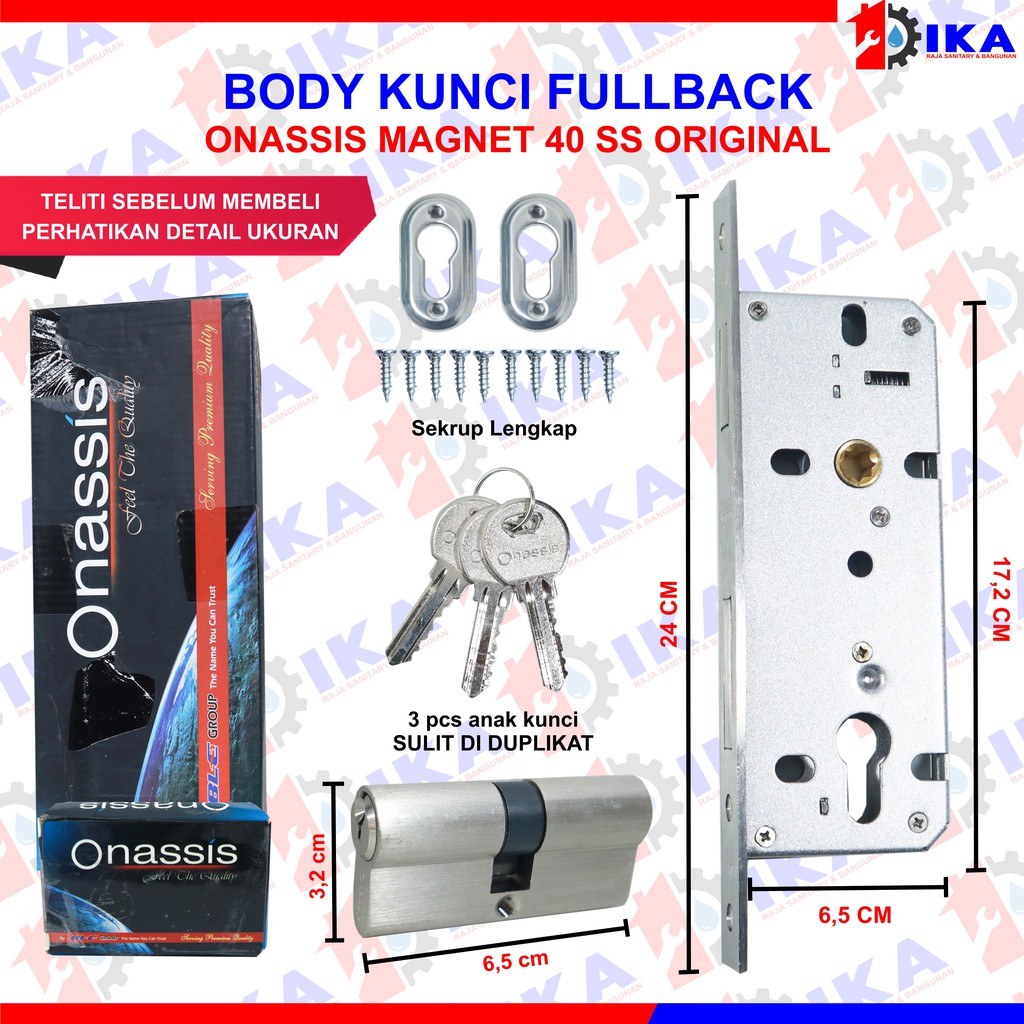 Body Fullback Onassis Magnet 40 SS Body Kunci Pintu + Silinder Body Lock Bellucci Group