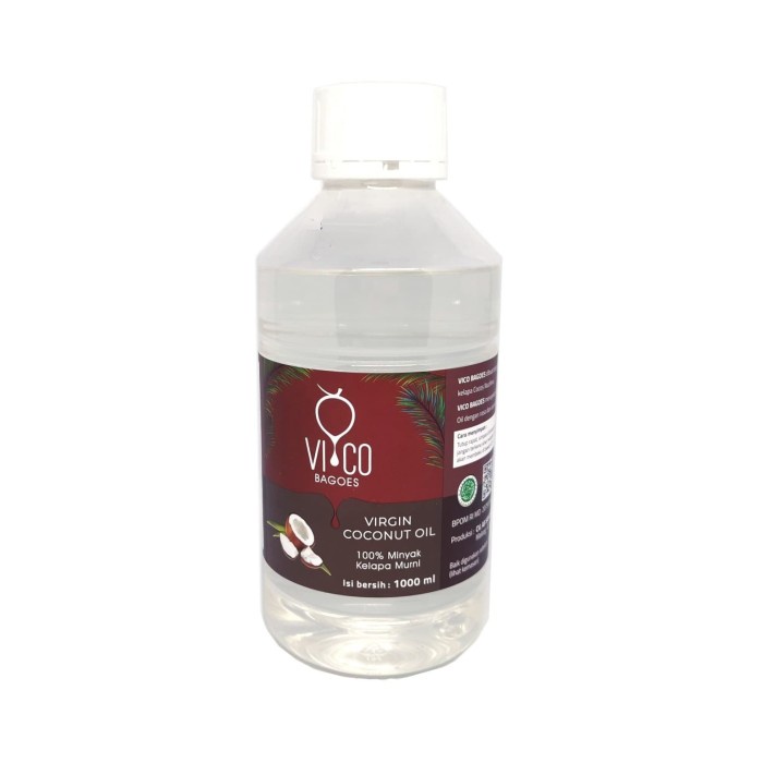 

Vico Bagoes VCO Virgin Coconut Oil, Minyak Kelapa 1 Liter botol bening (BERKUALITAS)