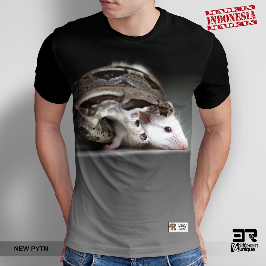 [ COD ] KAOS PRINTING GAMBAR NEW REPTIL NEW PYTHON RETIC - BAJU REPTILE CHAMELEON BUNGLON IGUANA IGG