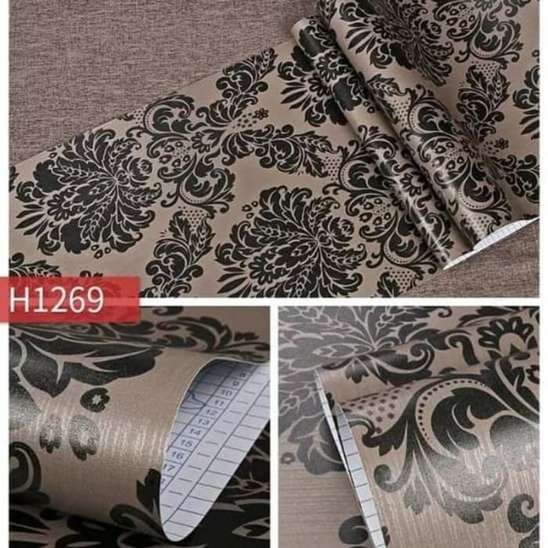 Wallpaper Dinding Batik Sticker Dinding Batik Coklat Hitam
