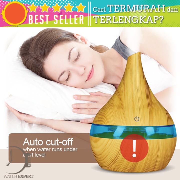 COD Pelembab Udara Penyejuk Ruangan Ultrasonic Air Humidifier Aromatherapy Wood Grain 300ml