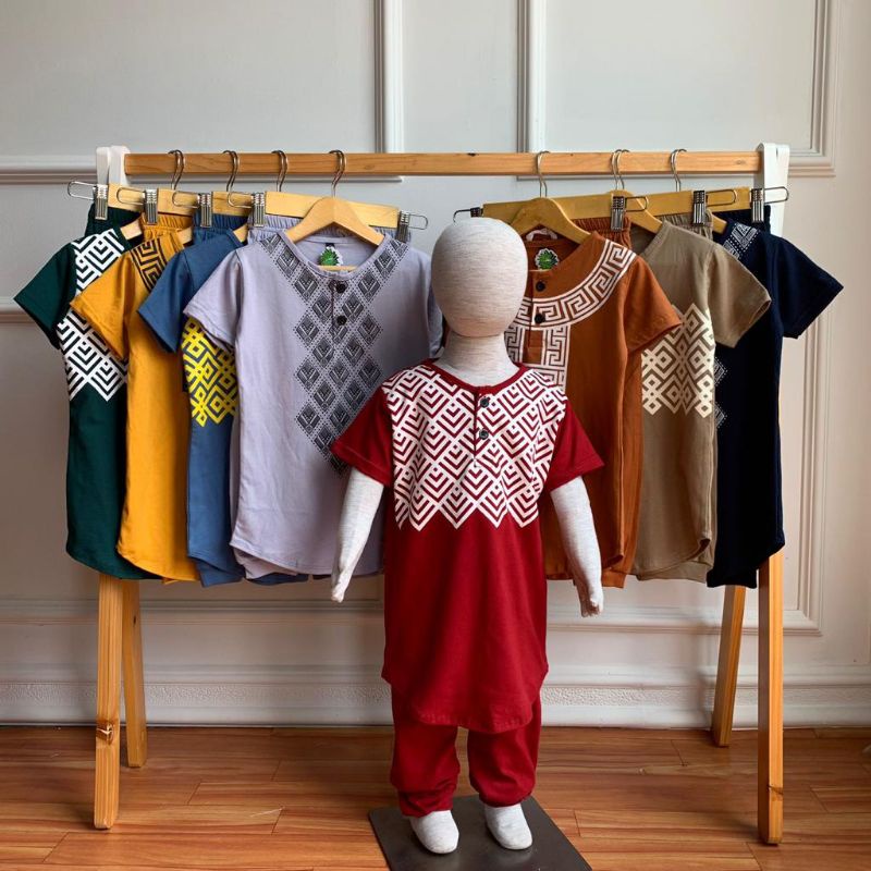 Set Kurta Sablon Pineapple / Kurta Anak / Setelan Koko Anak / Koko Kaos Anak / Setelan Anak Pineappl