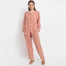 ONE SET MOTIF POLOS/ SETELAN RAYON VISCOSE MOTIF POLOS/SETCEL KEKINIAN/SETELAN WANITA TERBARU/DNILYA-8