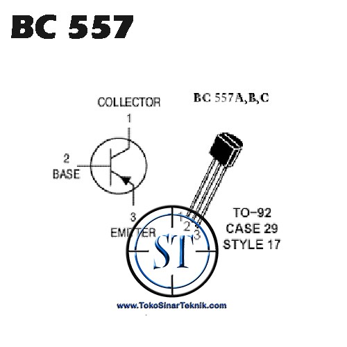 x10 Transistor BC557 BC 557 Amplifier NPN TO-92 isi 10 BUAH