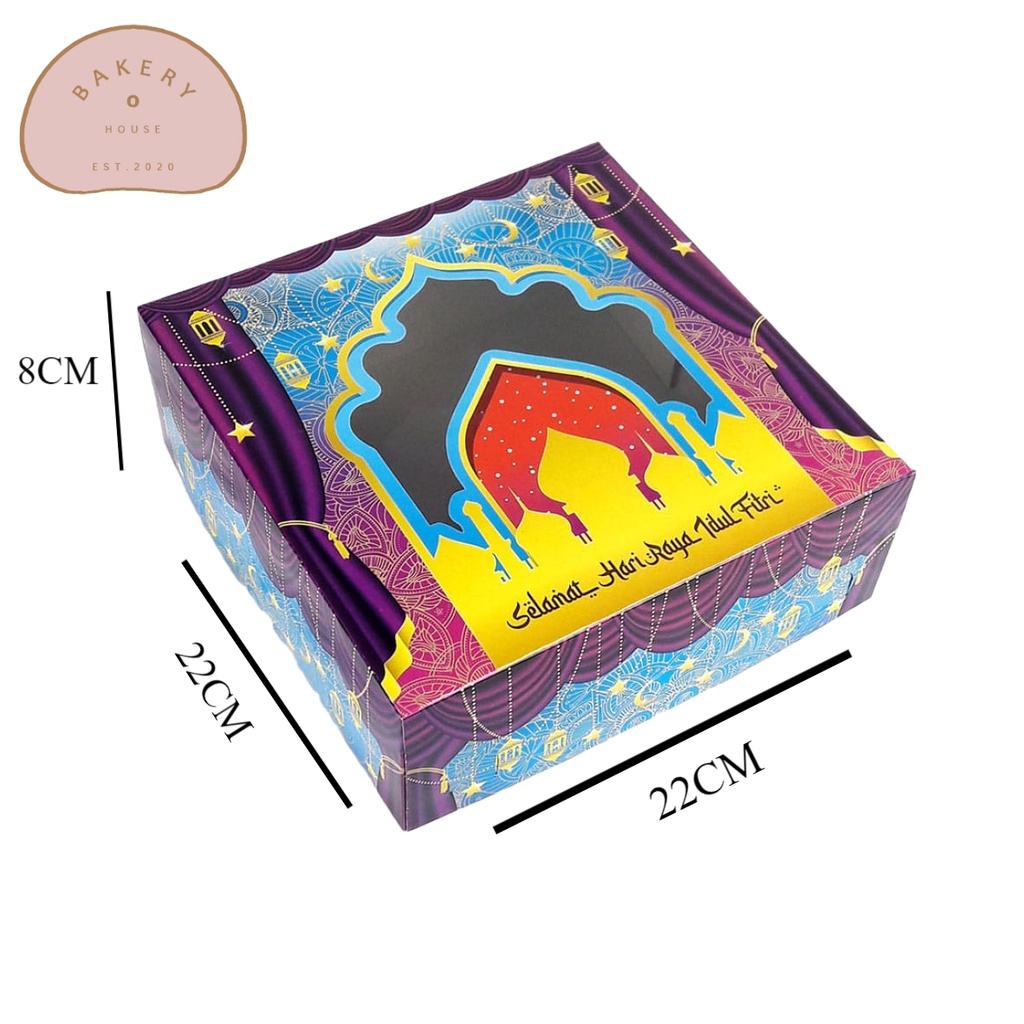 

BOX / DUS LEBARAN MASJID JENDELA MIKA PACKAGING KUE KERING ROTI EID MUBARAK IDUL FITRI KOTAK/5PCS