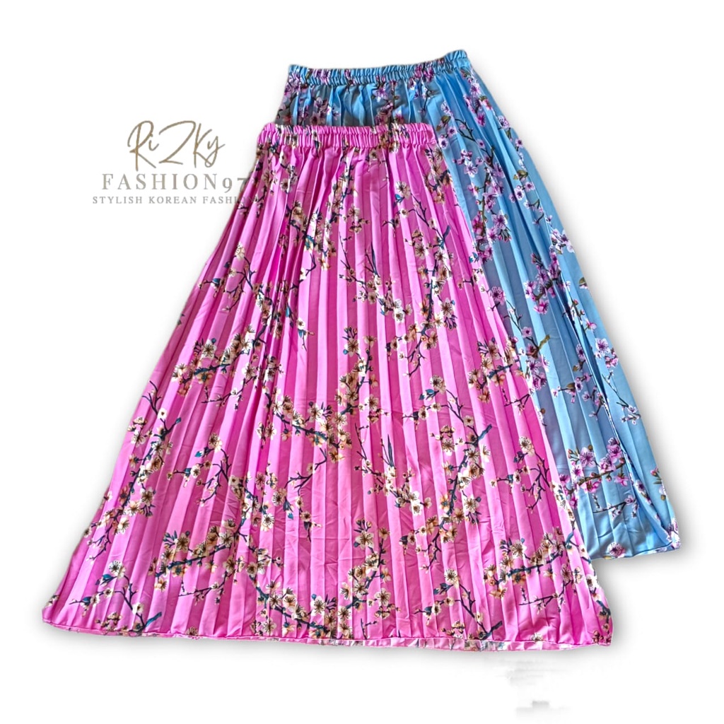 ZIKO STORE - ROK PLISKET DAISY PREMIUM / LILY DAILY PREMIUM /ROK PLISKET PANJANG/ROK PLISKET MOTIF BUNGA