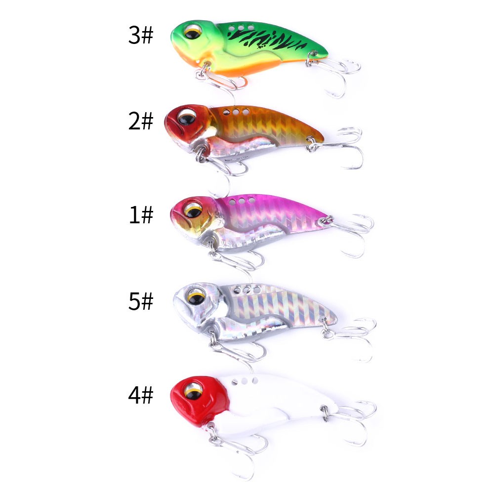 HENGJIA 5PCS/Lot 7g 10g 14g Metal Mini VIB Spoon Spinner Sequin Lure Baits Tail Tackle Hard Bait Crankbait Vibration Sinking Fishing Lure