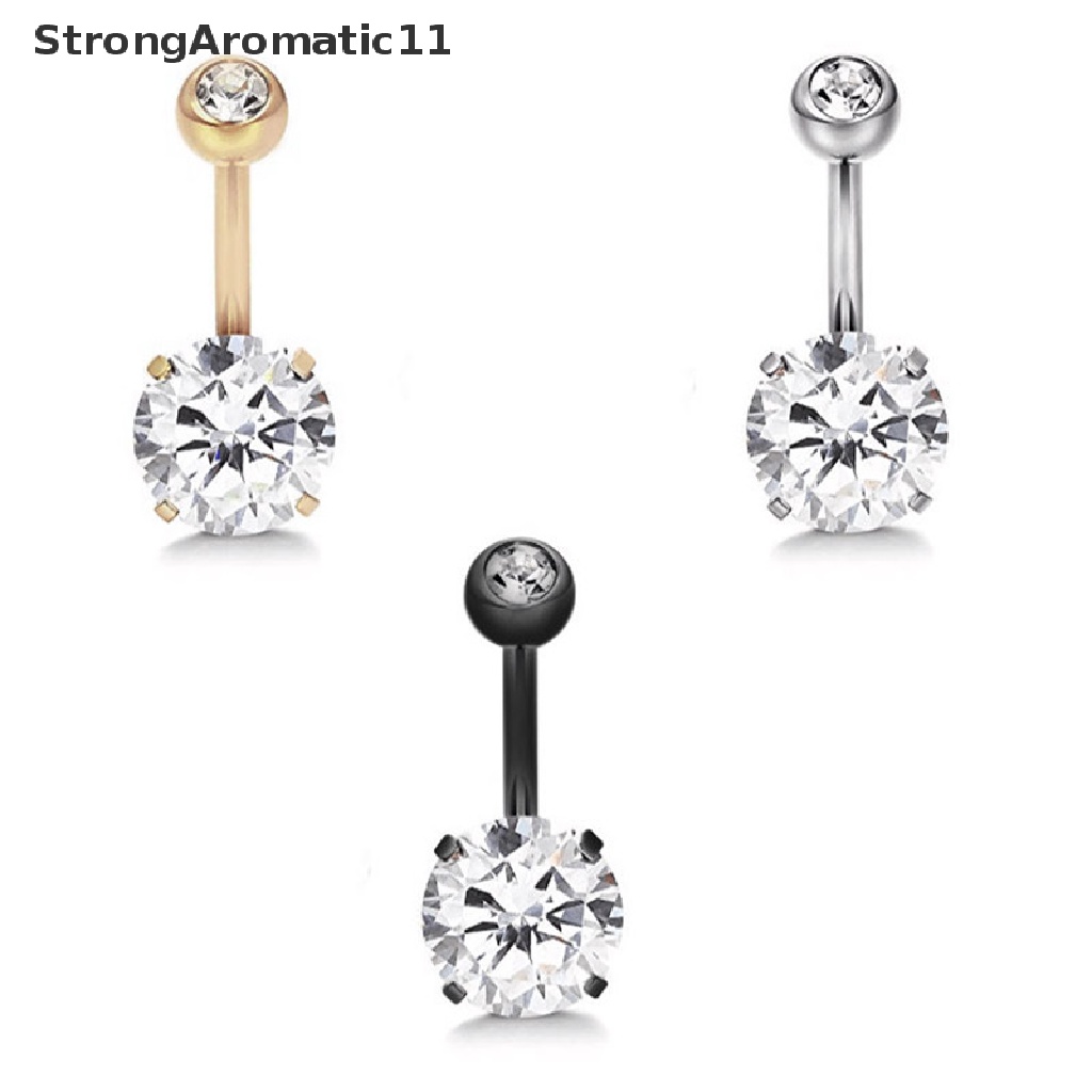 Rhinestone Navel Rings Belly Button Bar Ring Dangle Body Piercing Charm Jewelry 
