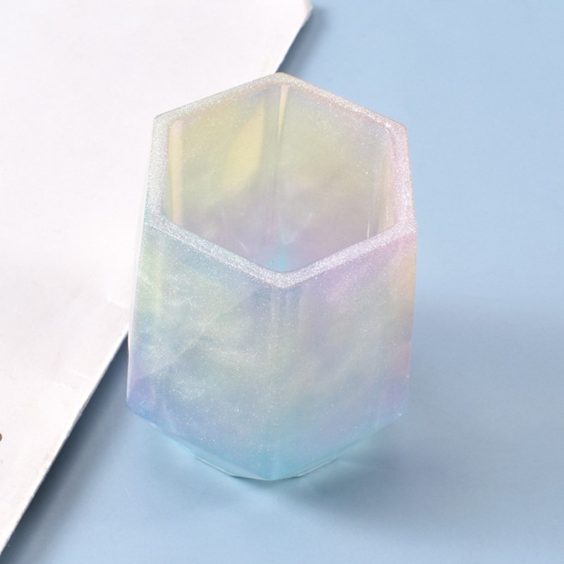 DIY Crystal Epoxy Resin Mold Hexagon Pen Holder Silicone Mould DIY Container Tool