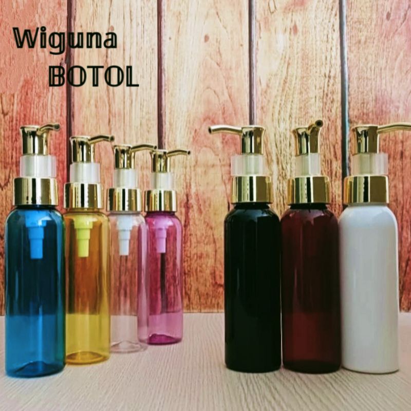 Botol Pump 100ml / Botol 100ml Varian Tutup Pump Luxury Gold