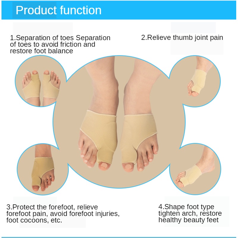 ★1 Pasang★ Korektor Tulang Jempol Bunion Hallux Orthotics Alat Corrector Bunion Hallux Orthotic Bunion Gel Socks Alat Korektor Jempol