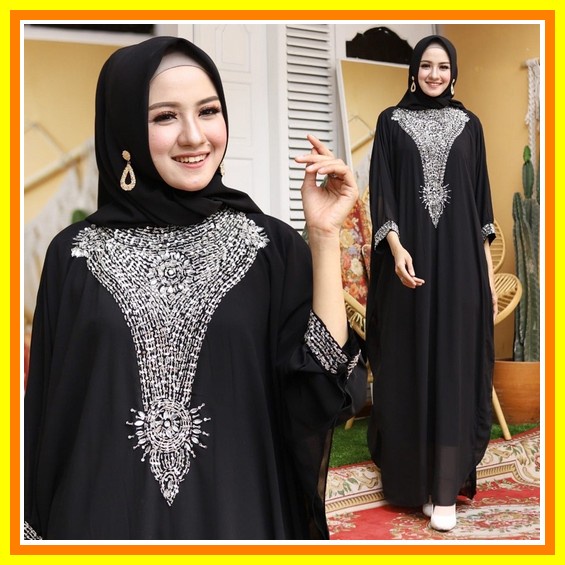 Kaftan  Dres Kondangan Elegan Kaftan Lebaran Terbaru 2022 Kaftan Muslimah Gamis Idul Fitri Jumbo Ter