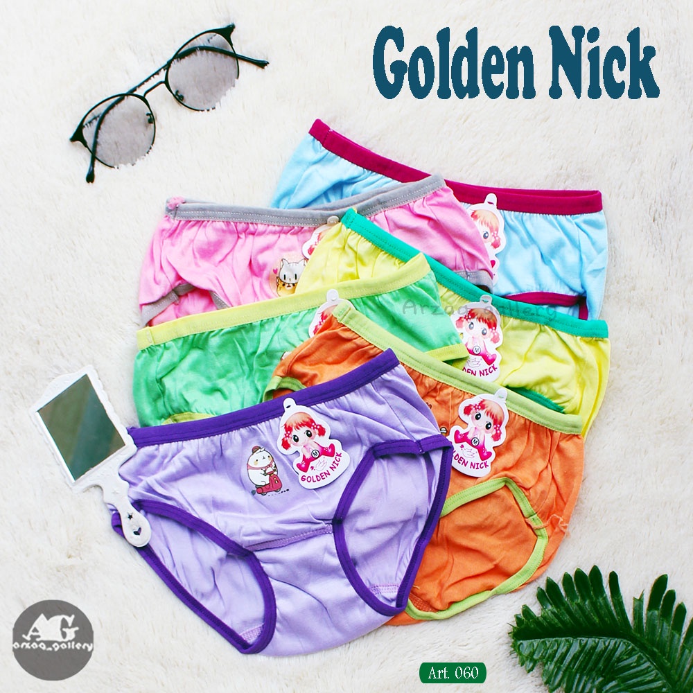 [ 12pc ] CD Golden Nick Anak 060/061 Rainbow / Celana Dalam Anak Perempuan List Warna