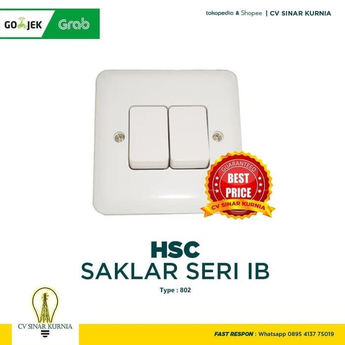 Saklar Seri Saklar double Saklar HSC 802 Seri IB Inbow Warna Cream