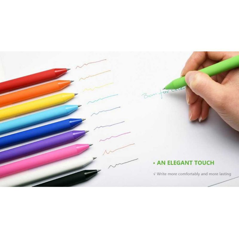 KACO 10pcs Plastic Soft Touch Gel Ink Pen - pena pen