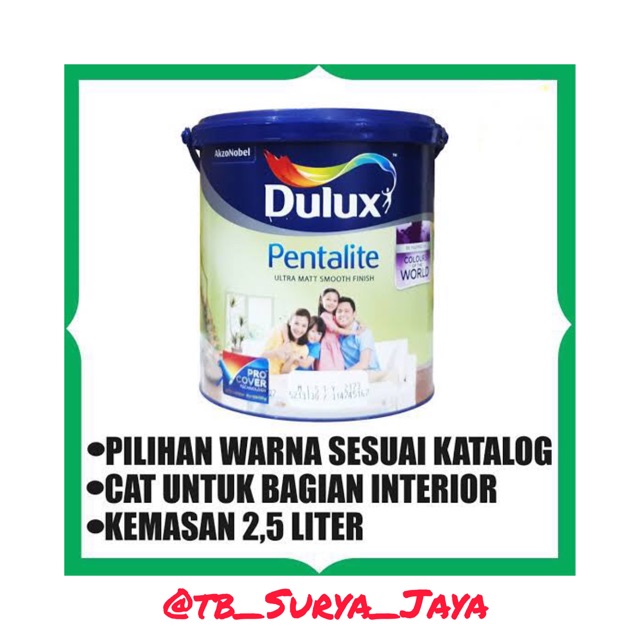 Cat Tembok Dulux Pentalite Interior 2.5 Liter | Galon Warna