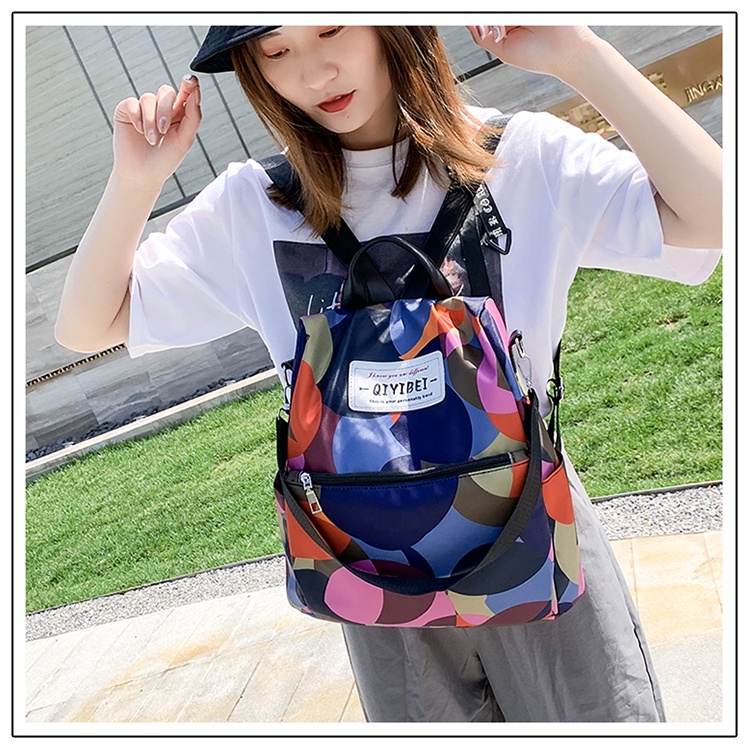 Satu7an T51 Tas Ransel Wanita Style Fashion Korea Rainbow Tas Punggung Kantor Kerja Sekolah Kuliah Backpack Cewek Multifungsi