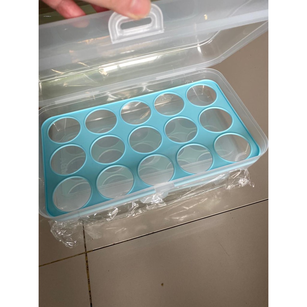 Kotak Telur Portable / Box telur / egg Box / egg organizer 15 sekat serbaguna