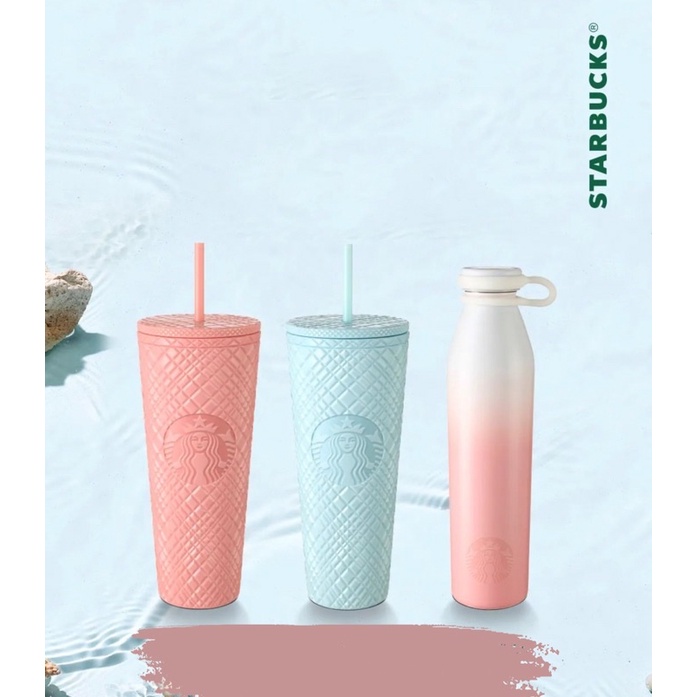 Starbucks Tumbler Autumn Original Jewel Bling Cup Cold Cup Minty Blue Coral Orange