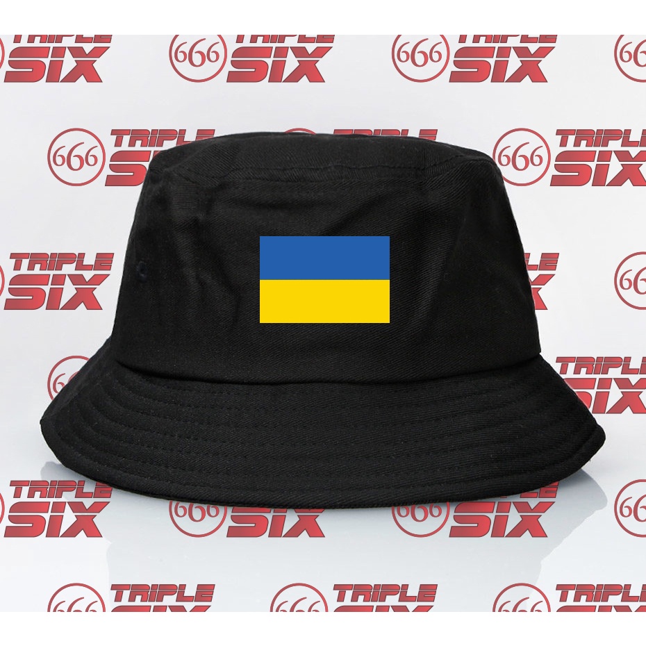 Topi Bucket Ukraine Flag Bendera Ukraina