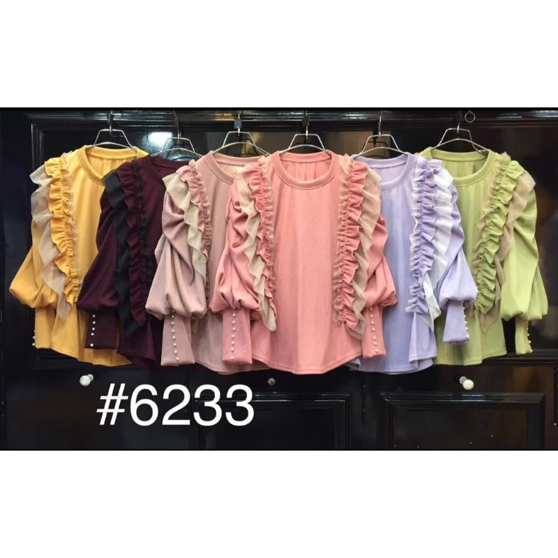 promo fhasion wanita-atasan kaos rajut knite renda rempel slimfit premium import/termurah/terbaru