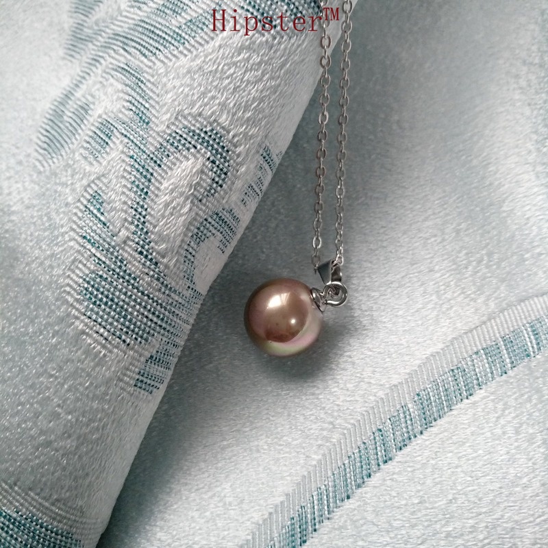 Popular Japanese and Korean Simple Elegant Freshwater Shell Bead Pendant Necklace