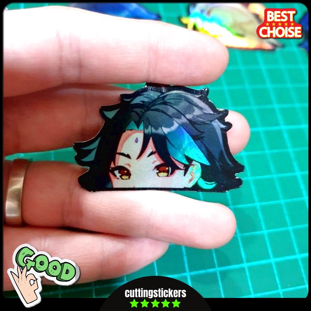 Stiker Sticker Hologram Anime Peeker Genshin Impact Part 1 Xiao