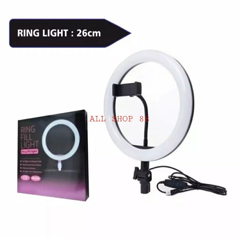 RING FILL LIGHT + PHONE HOLDER RING SELFIE 26 CM