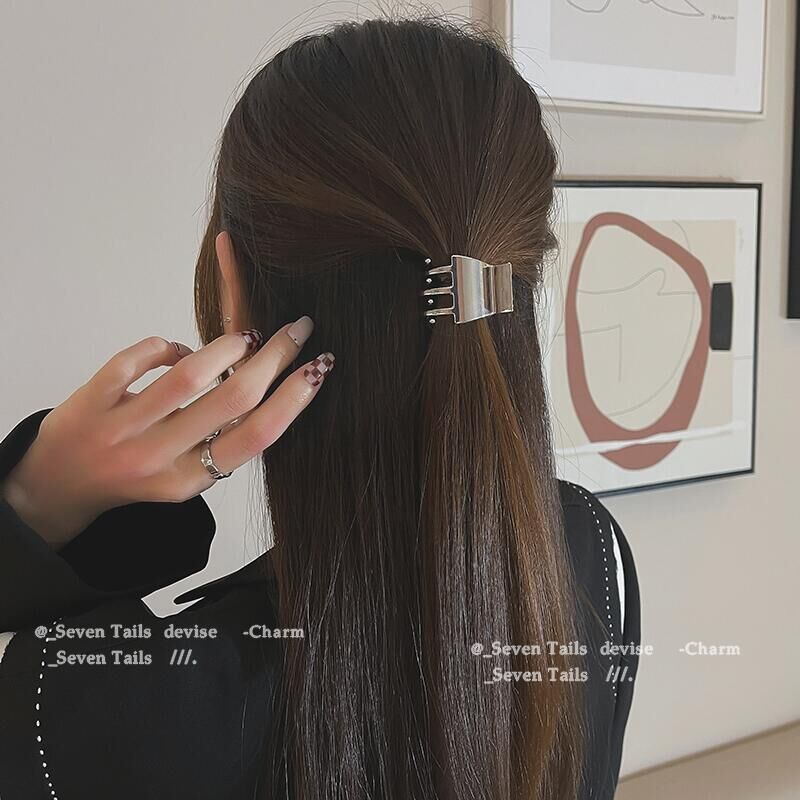 Simple High Ponytail Fixation Hairpin Fashion Gold Silver Hair Clips for Women Hair Accessories