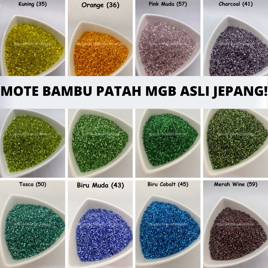 Mote Payet Manik Bambu Patah MGB Asli Jepang per 15 gram Part 4 WARNA KUNING HIJAU OLIVE GREEN YELLO