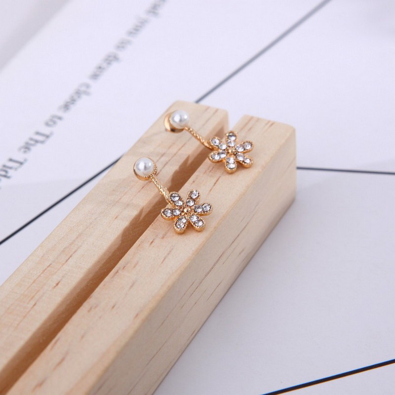 MORYMOSHI A58 Anting Tusuk Wanita Bunga Diamond Fashion Korea Aksesoris Murah