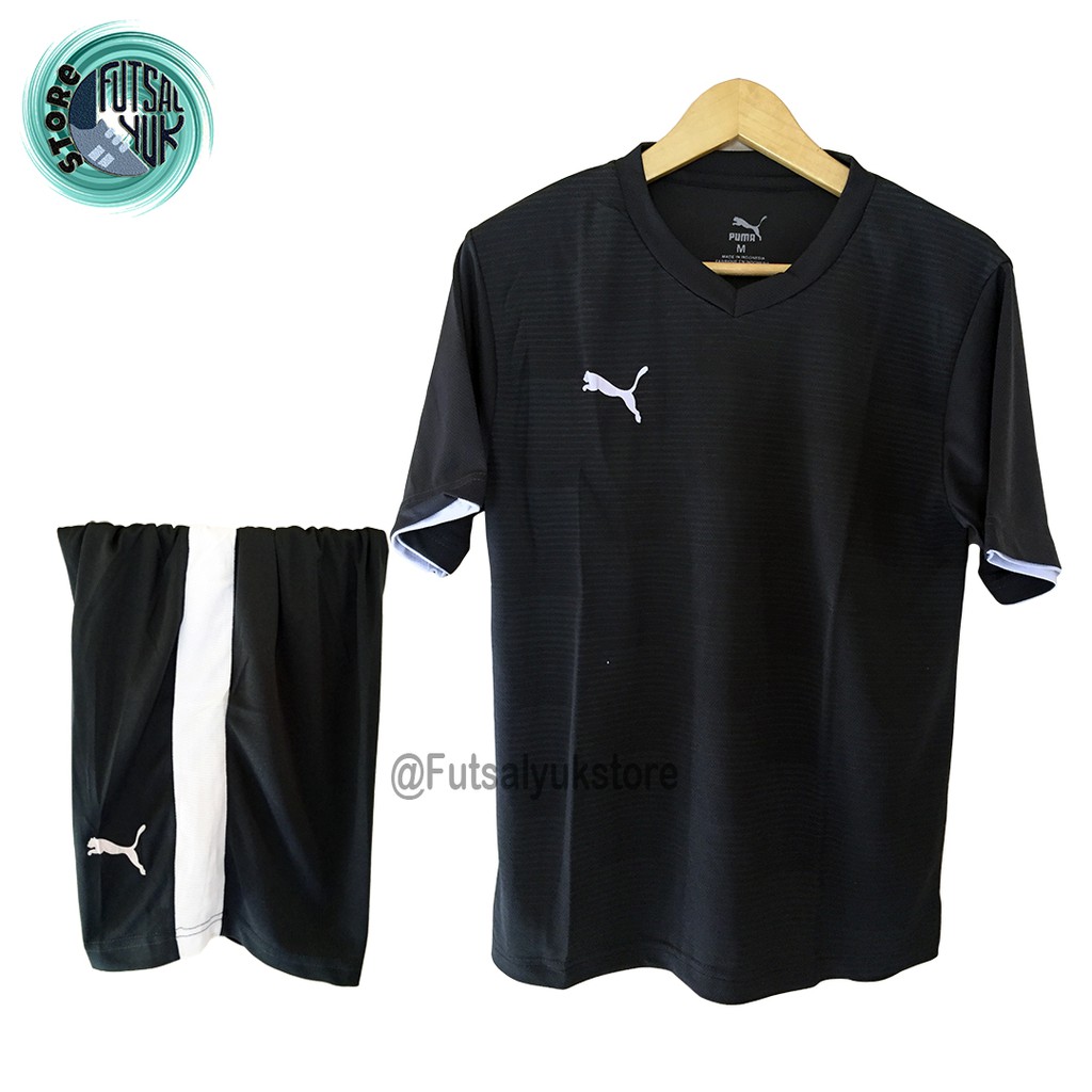 NEW SETELAN FUTSAL PUMA / BAJU BOLA GRADE ORI ABU HITAM