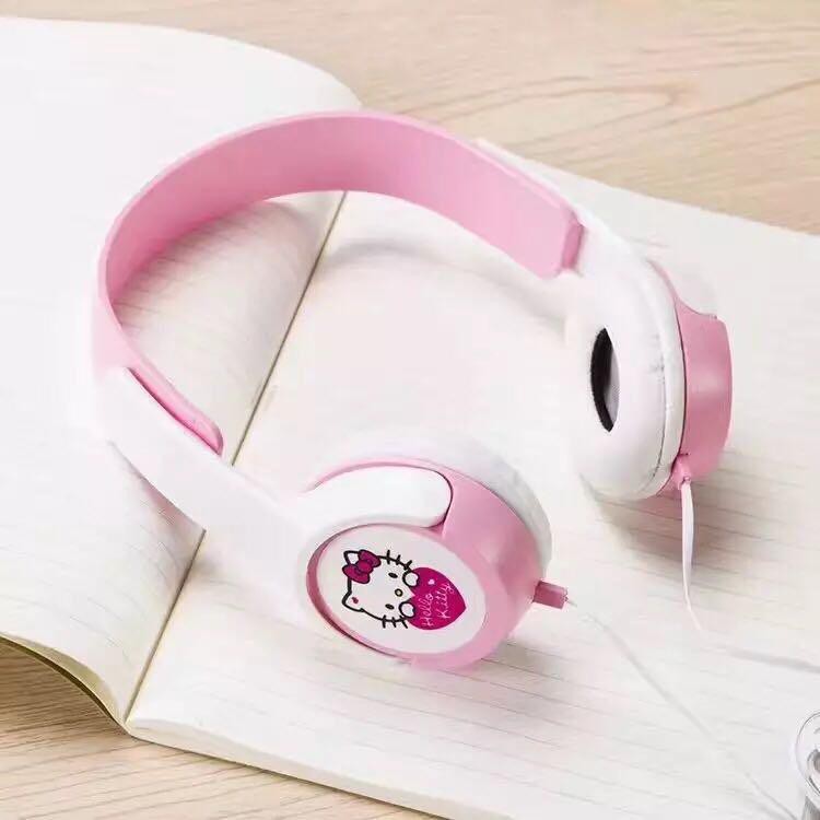 HEADPHONE  KARAKTER /HEADSET MOTIF Hello Kitty AY-9 + Mic Bando Lucu TERMURAH