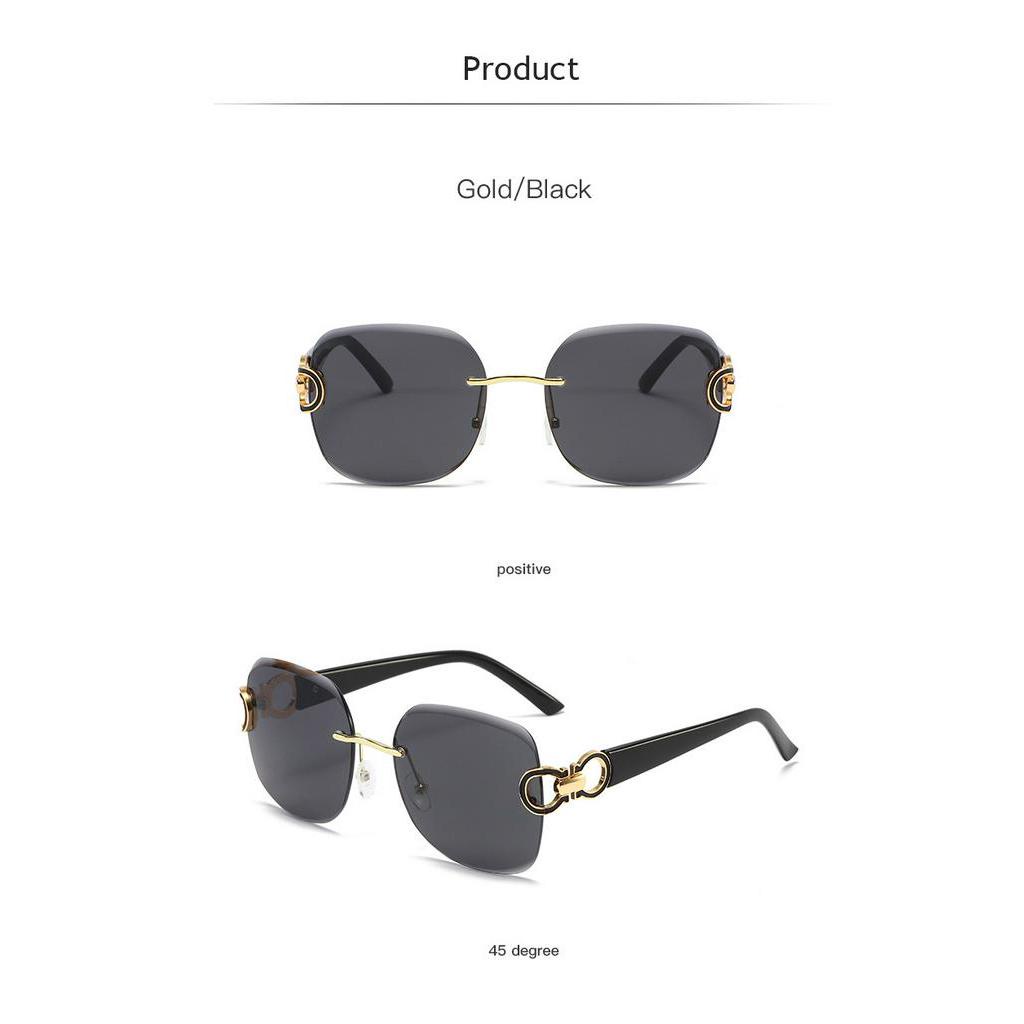 (YUZHU) TERSEDIA &amp; COD Kacamata Hitam Wanita Korean Fashion Gaya Kacamata Hitam Cewek Frameless Shades Sunglasses